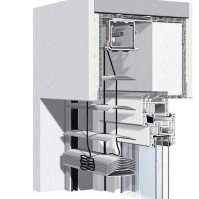 Aufsetz-Außenjalousie – Detailansicht Aufsetz-Außenjalousie – Detailansicht